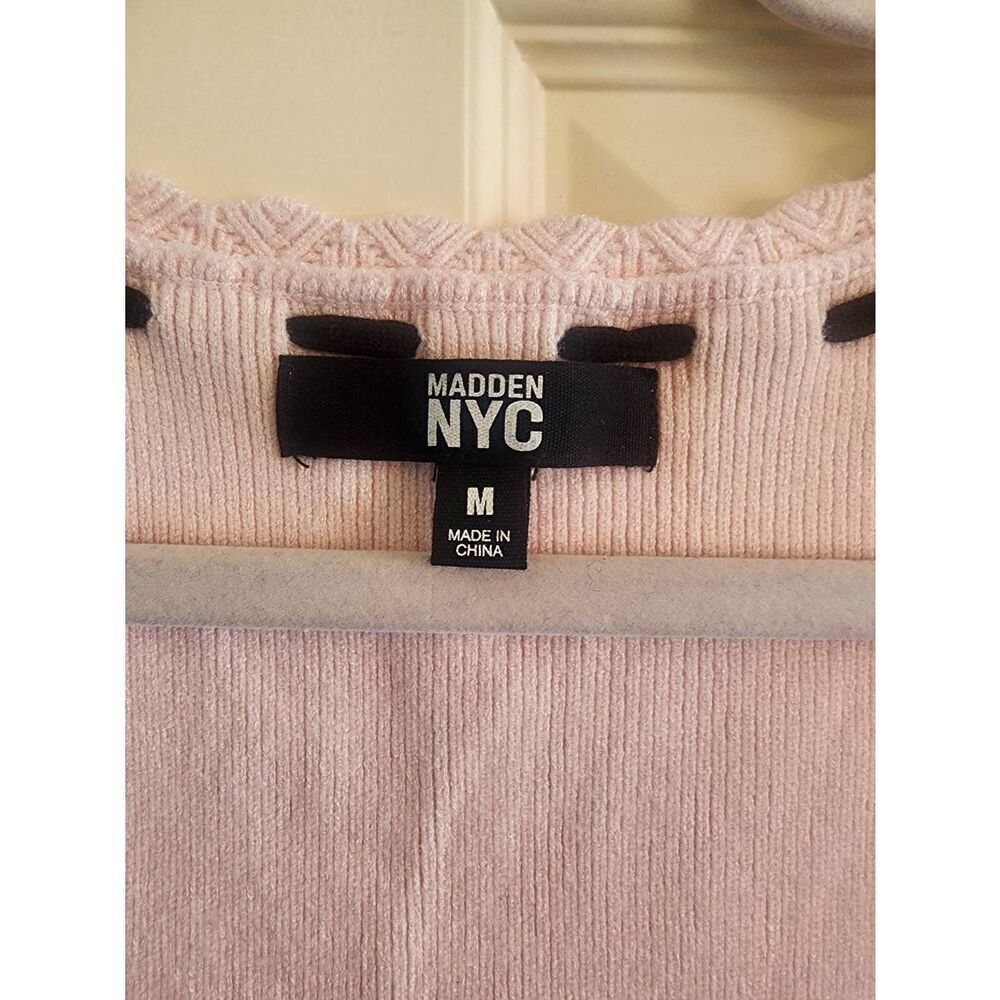 Madden NYC knit short sleeve ribbon detail dress pink size Medium - Picture 5 of 7